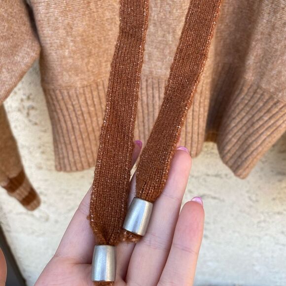 H&M Pringle of Scotland size extra small brown wool blend collab varsity hoodie - Picture 7 of 9